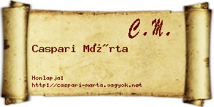Caspari Márta névjegykártya